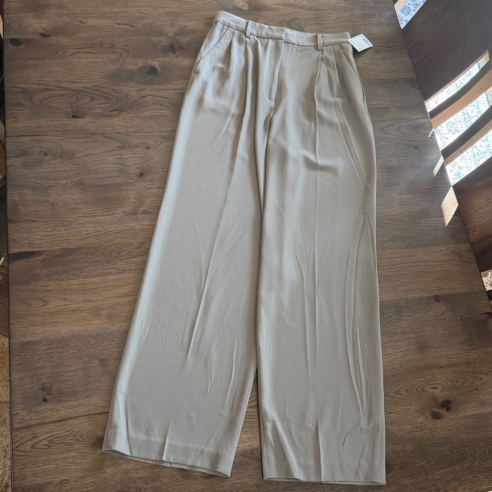 H&M Women's 8 Dk Taupe Wide Leg Dress Pants